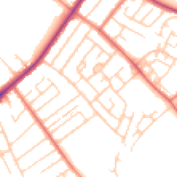 Daytime road noise heatmap for L23 9UP