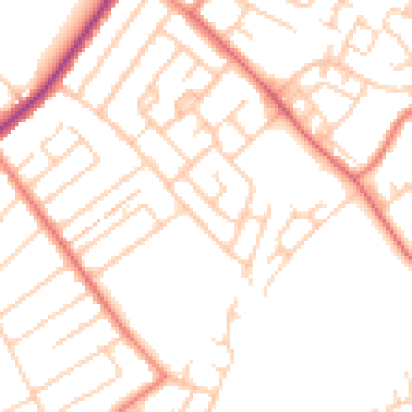 Daytime road noise heatmap for L23 9UR
