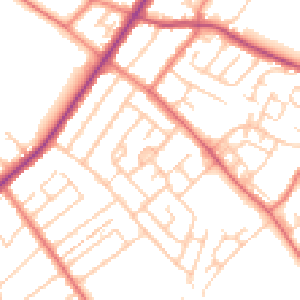 Daytime road noise heatmap for L23 9UX