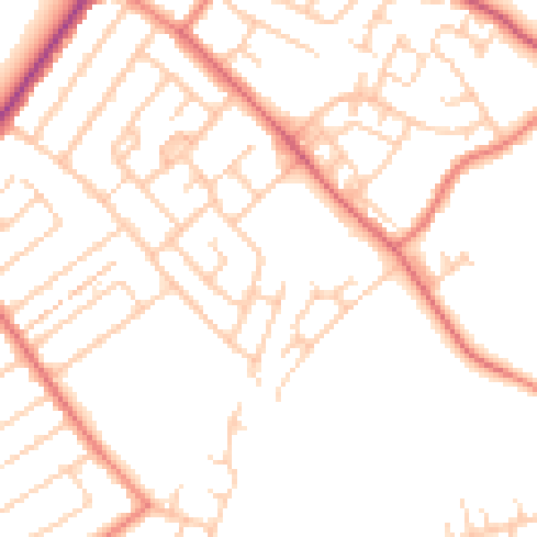 Daytime road noise heatmap for L23 9UY