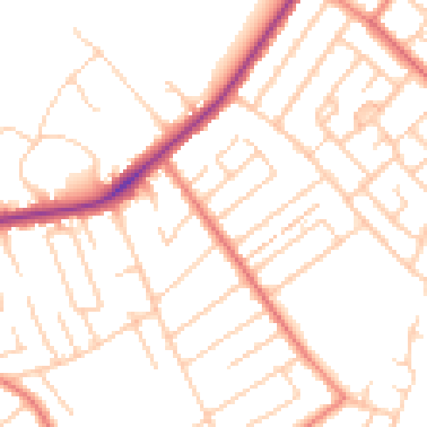 Daytime road noise heatmap for L23 9XL