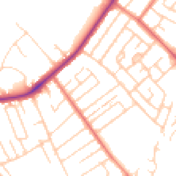 Daytime road noise heatmap for L23 9XP