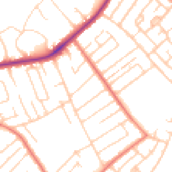 Daytime road noise heatmap for L23 9XR