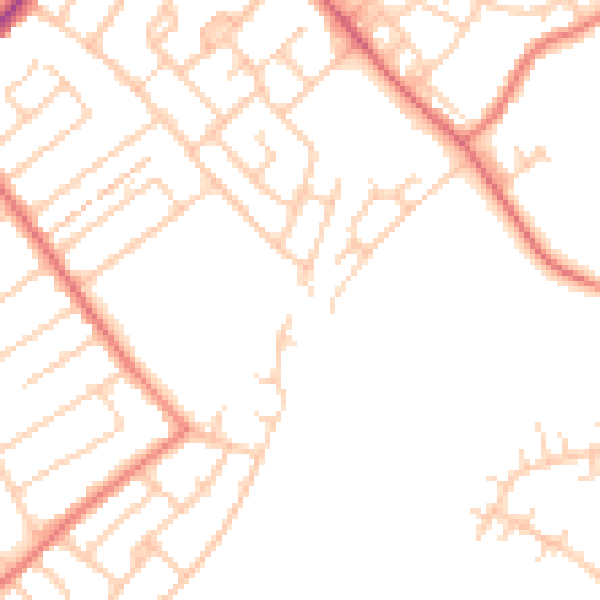 Daytime road noise heatmap for L23 9YH