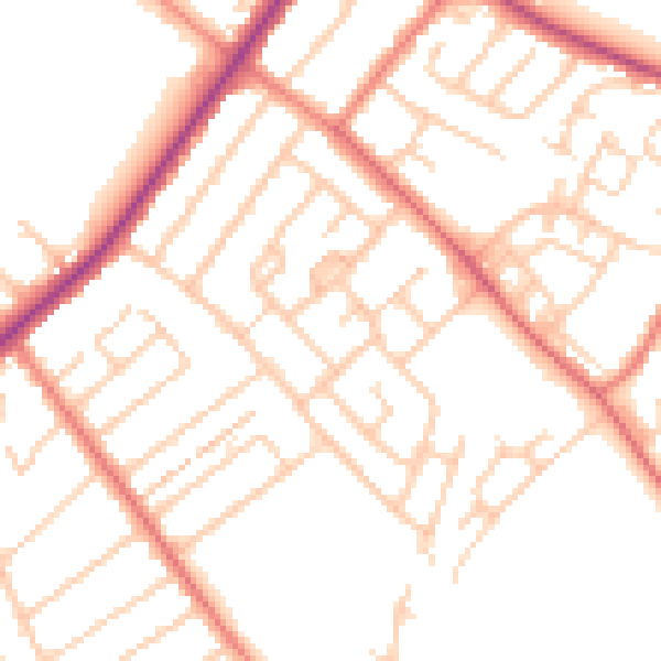 Daytime road noise heatmap for L23 9YN
