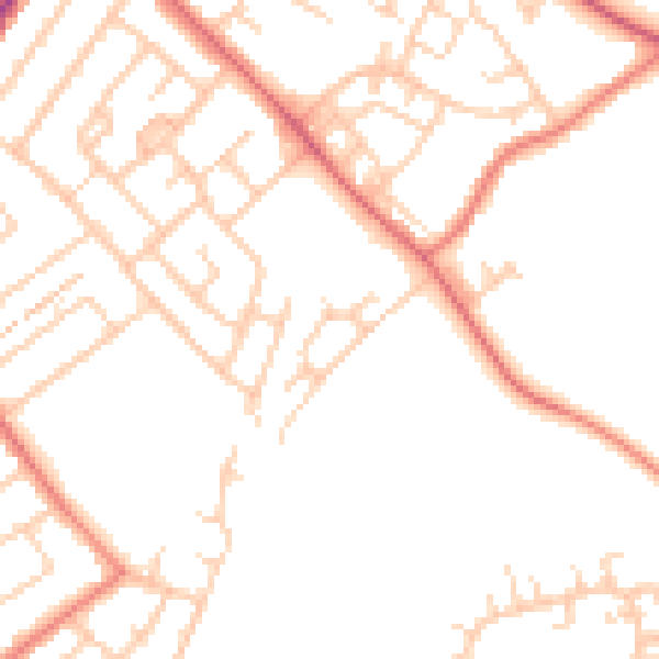 Daytime road noise heatmap for L23 9YW