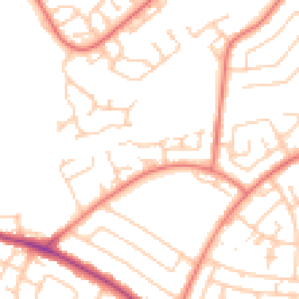 Daytime road noise heatmap for L26 0SU