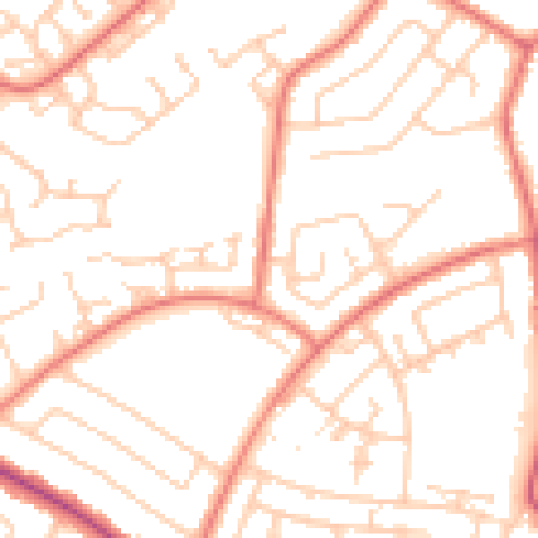 Daytime road noise heatmap for L26 0TG