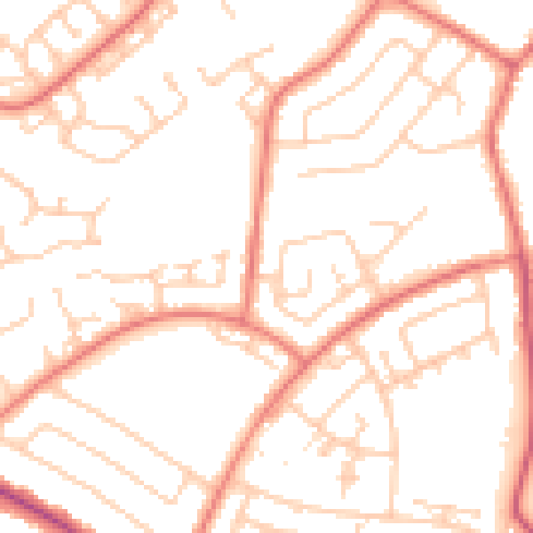 Daytime road noise heatmap for L26 0TJ