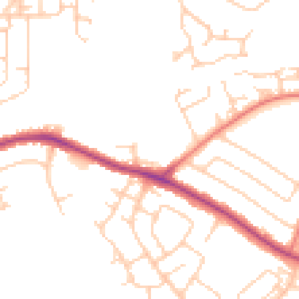 Daytime road noise heatmap for L26 1XJ