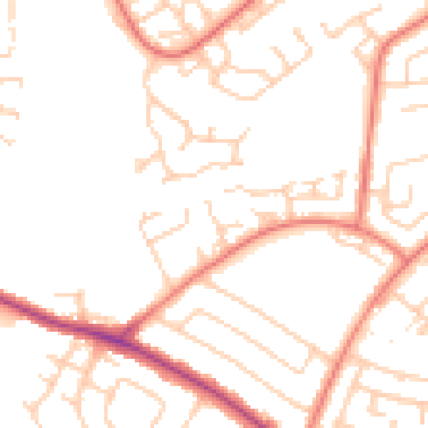 Daytime road noise heatmap for L26 1XT