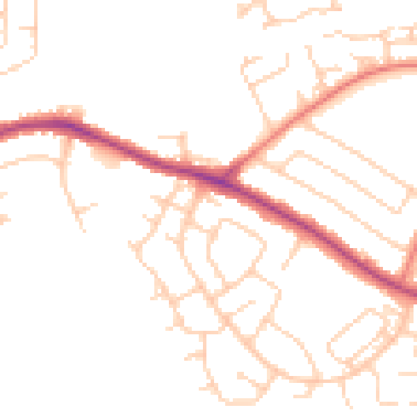 Daytime road noise heatmap for L26 1XW