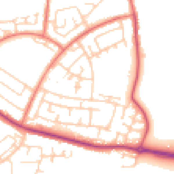 Daytime road noise heatmap for L26 9AE