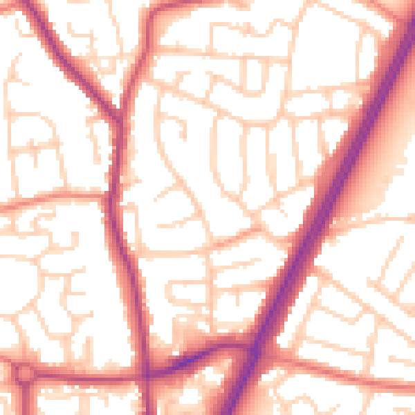 Daytime road noise heatmap for L31 0AY