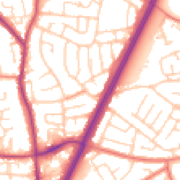Daytime road noise heatmap for L31 0BD