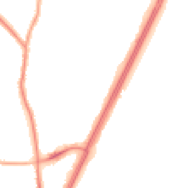 Night-time road noise heatmap for L31 0BD