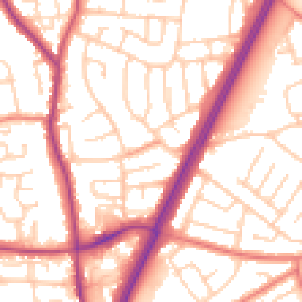 Daytime road noise heatmap for L31 0BE