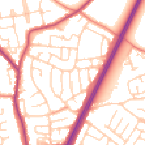 Daytime road noise heatmap for L31 0BY