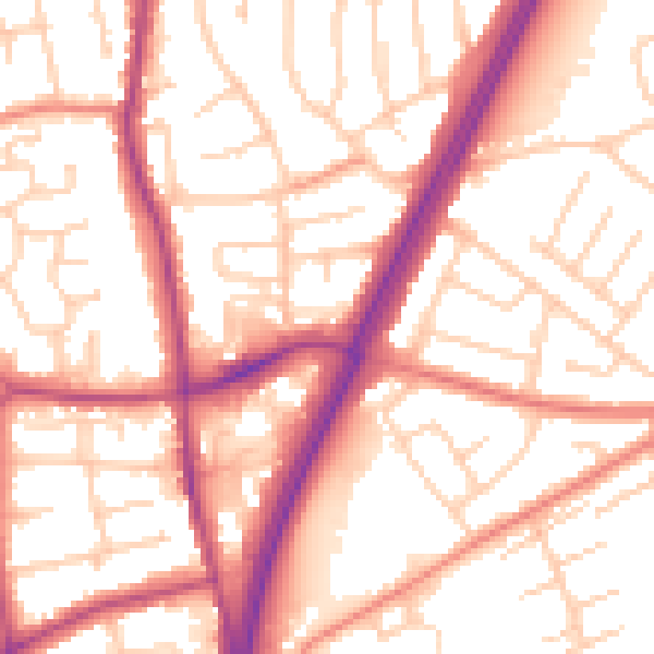 Daytime road noise heatmap for L31 0DQ