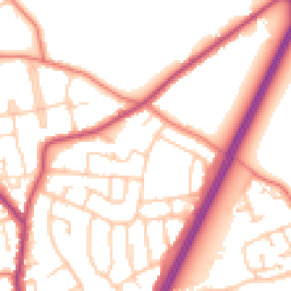 Daytime road noise heatmap for L31 2NG