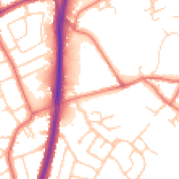 Daytime road noise heatmap for L31 3DY