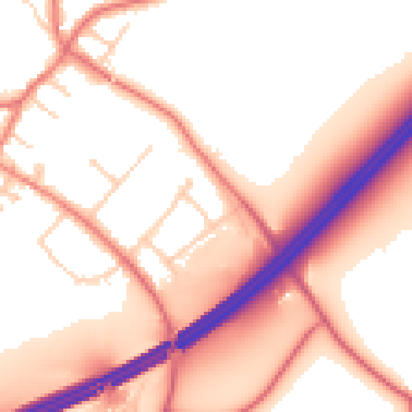 Daytime road noise heatmap for L31 3EA
