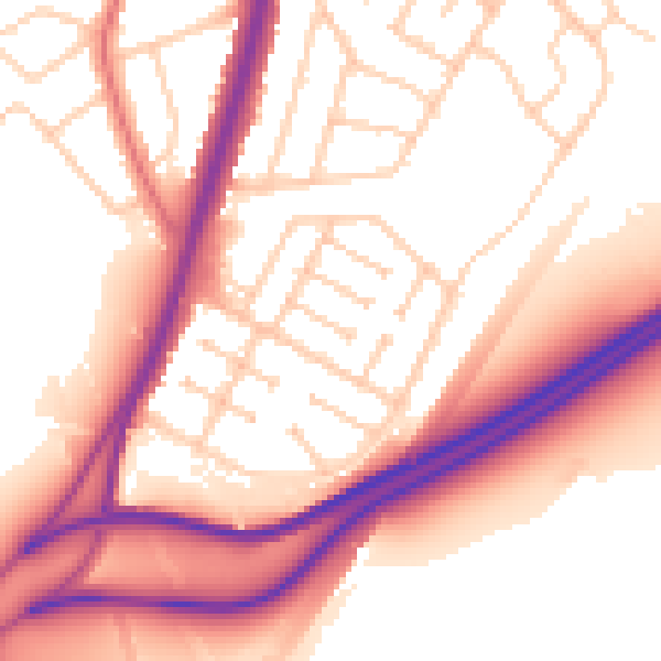 Daytime road noise heatmap for L31 5JX