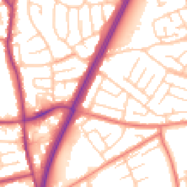 Daytime road noise heatmap for L31 6BY