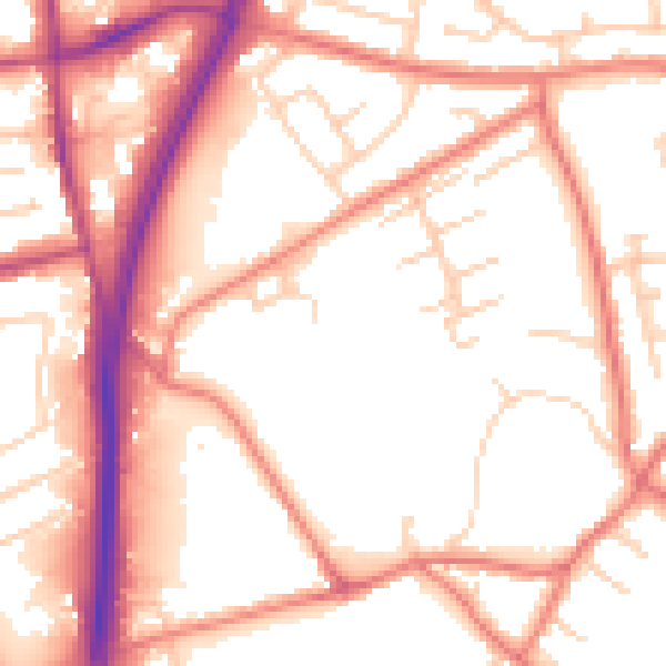 Daytime road noise heatmap for L31 6EU