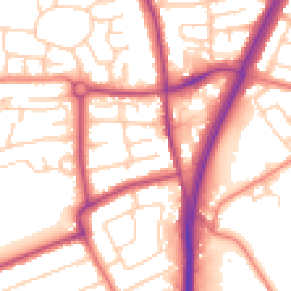 Daytime road noise heatmap for L31 7DD