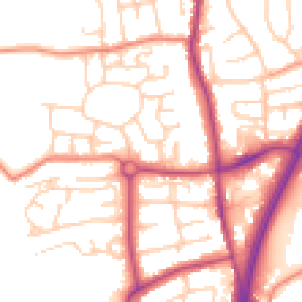 Daytime road noise heatmap for L31 8ES