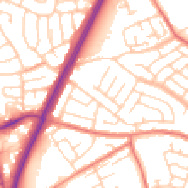 Daytime road noise heatmap for L31 9AX