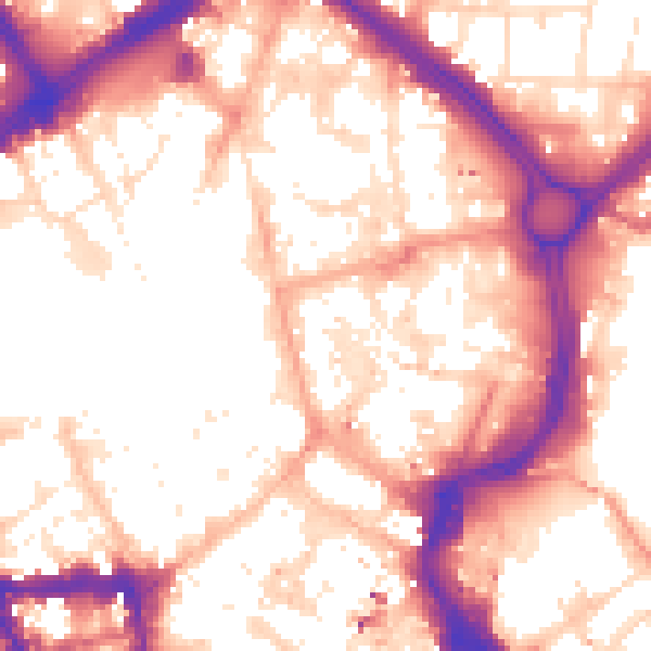Daytime road noise heatmap for LE1 1AT