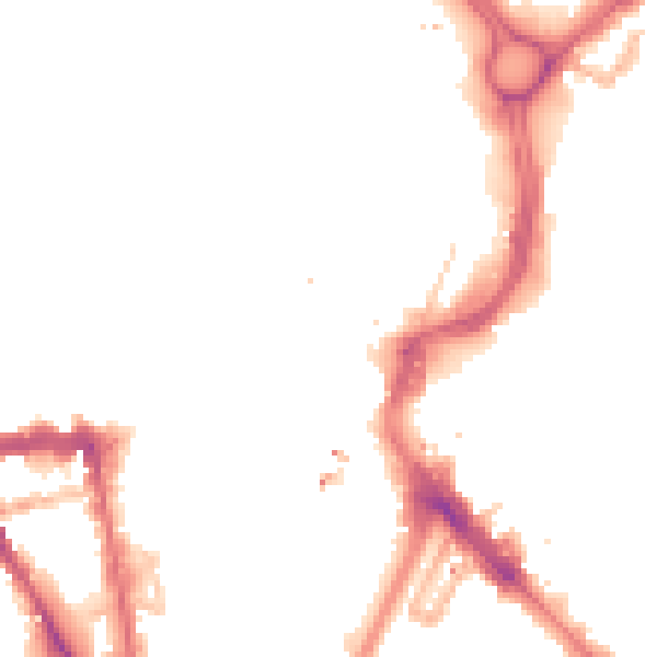 Night-time road noise heatmap for LE1 1LJ