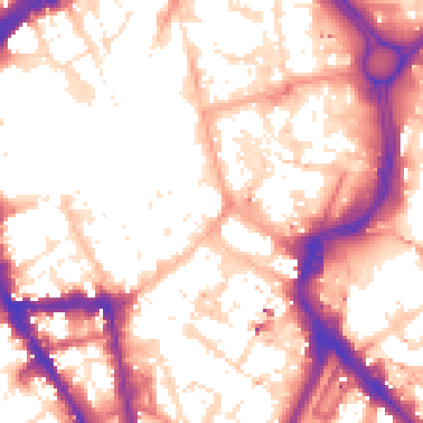 Daytime road noise heatmap for LE1 1RF