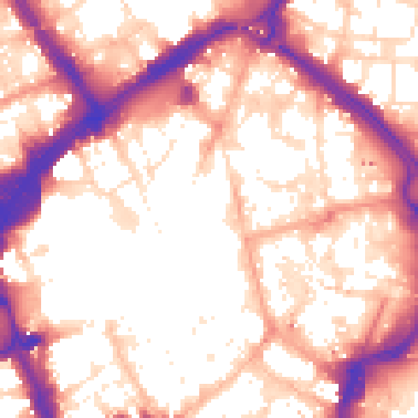 Daytime road noise heatmap for LE1 3YD
