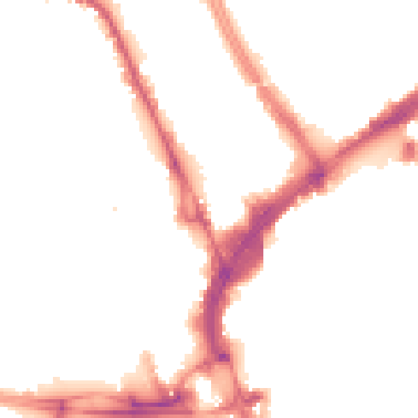 Night-time road noise heatmap for LE1 4PH