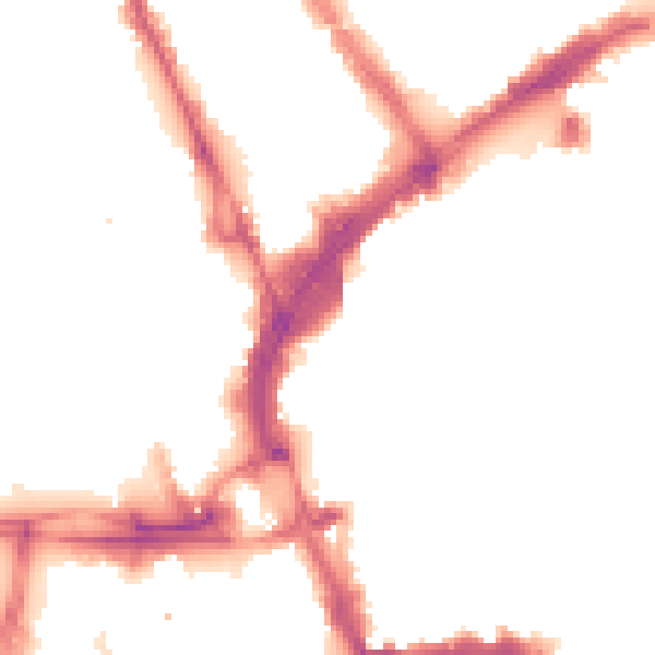 Night-time road noise heatmap for LE1 4SA