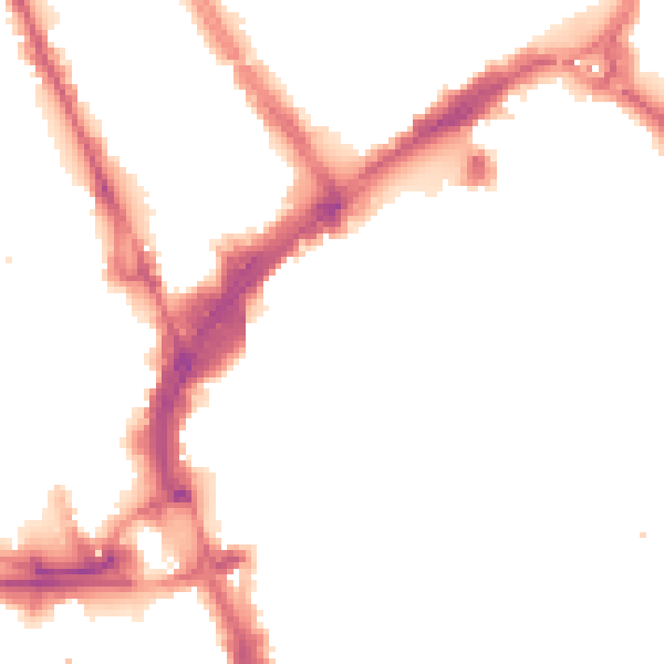 Night-time road noise heatmap for LE1 4SX