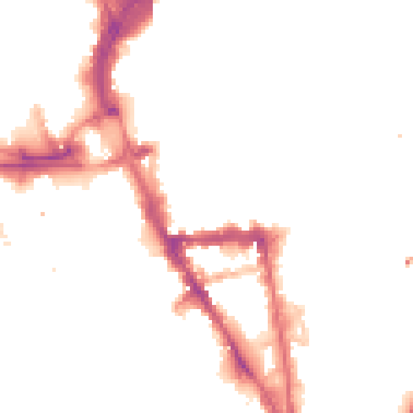 Night-time road noise heatmap for LE1 5JN
