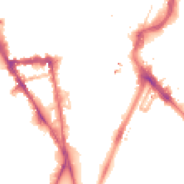 Night-time road noise heatmap for LE1 6TE