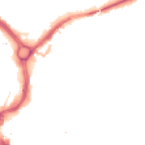 Night-time road noise heatmap for LE2 0AA