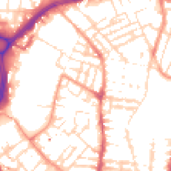 Daytime road noise heatmap for LE2 0AF