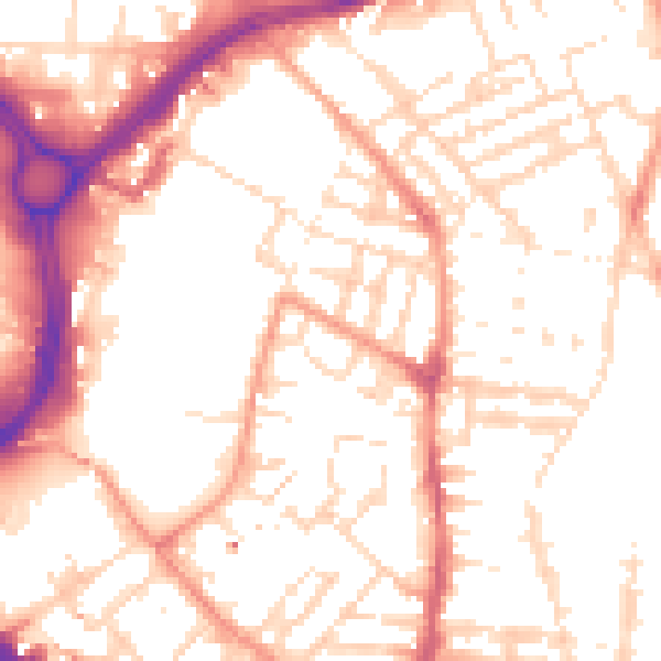 Daytime road noise heatmap for LE2 0AG