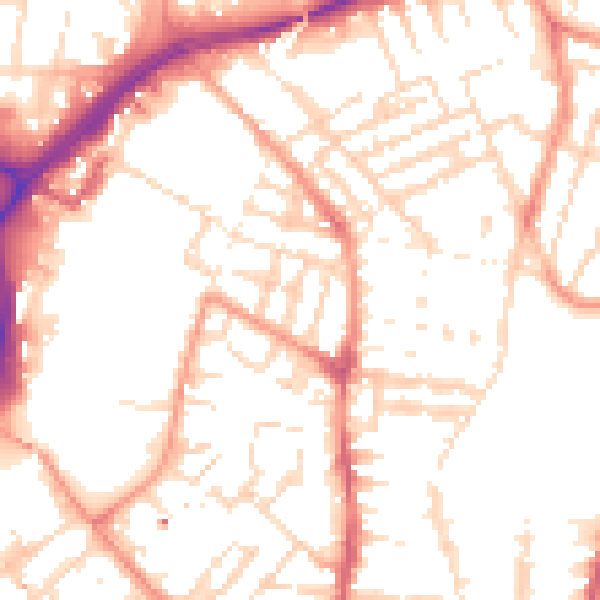 Daytime road noise heatmap for LE2 0AL