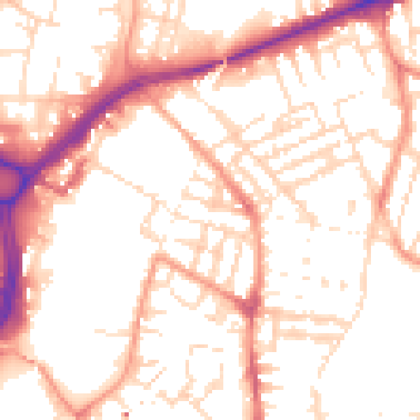 Daytime road noise heatmap for LE2 0AN