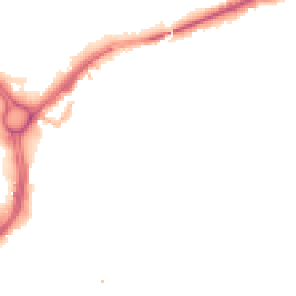 Night-time road noise heatmap for LE2 0AR