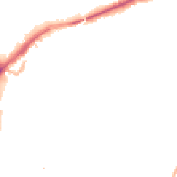 Night-time road noise heatmap for LE2 0AS