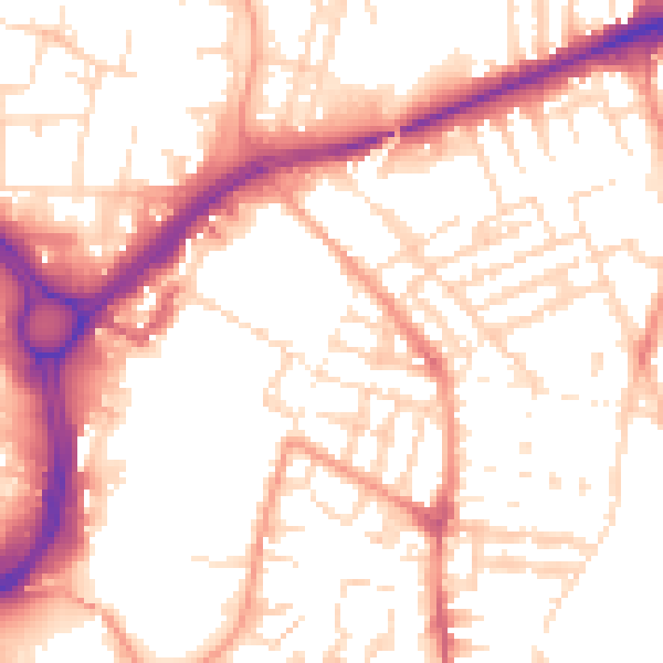 Daytime road noise heatmap for LE2 0AU