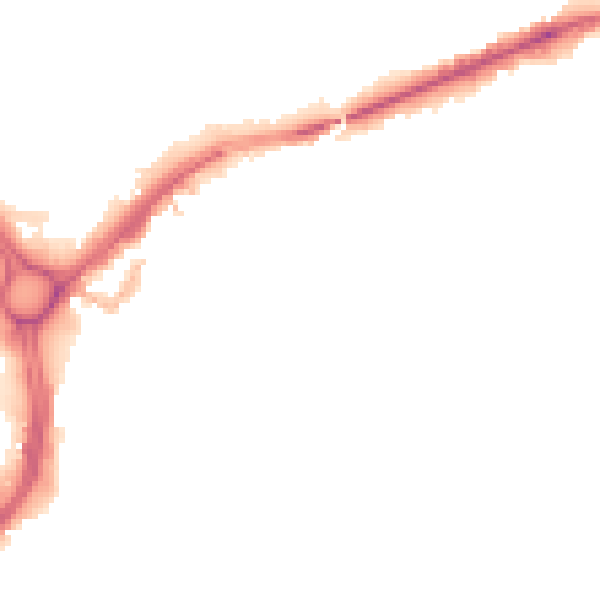 Night-time road noise heatmap for LE2 0AW